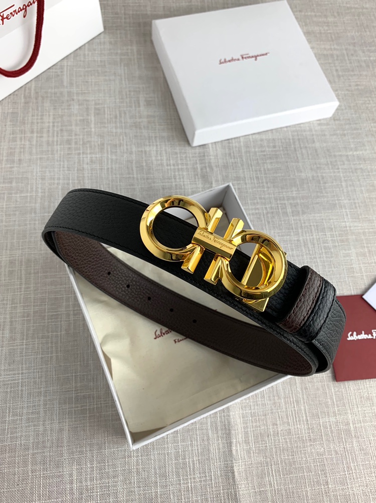 配全套包装盒菲拉格慕l双面可调式皮带