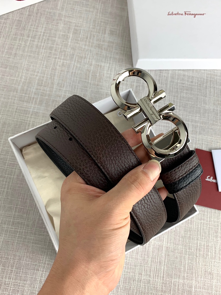 配全套包装盒菲拉格慕l双面可调式皮带