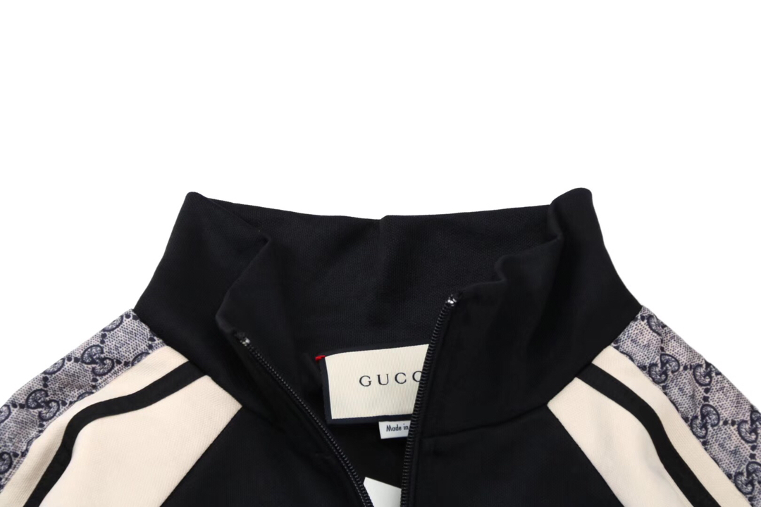 Gucci 19ss 侧边暗纹织带logo立领夹克