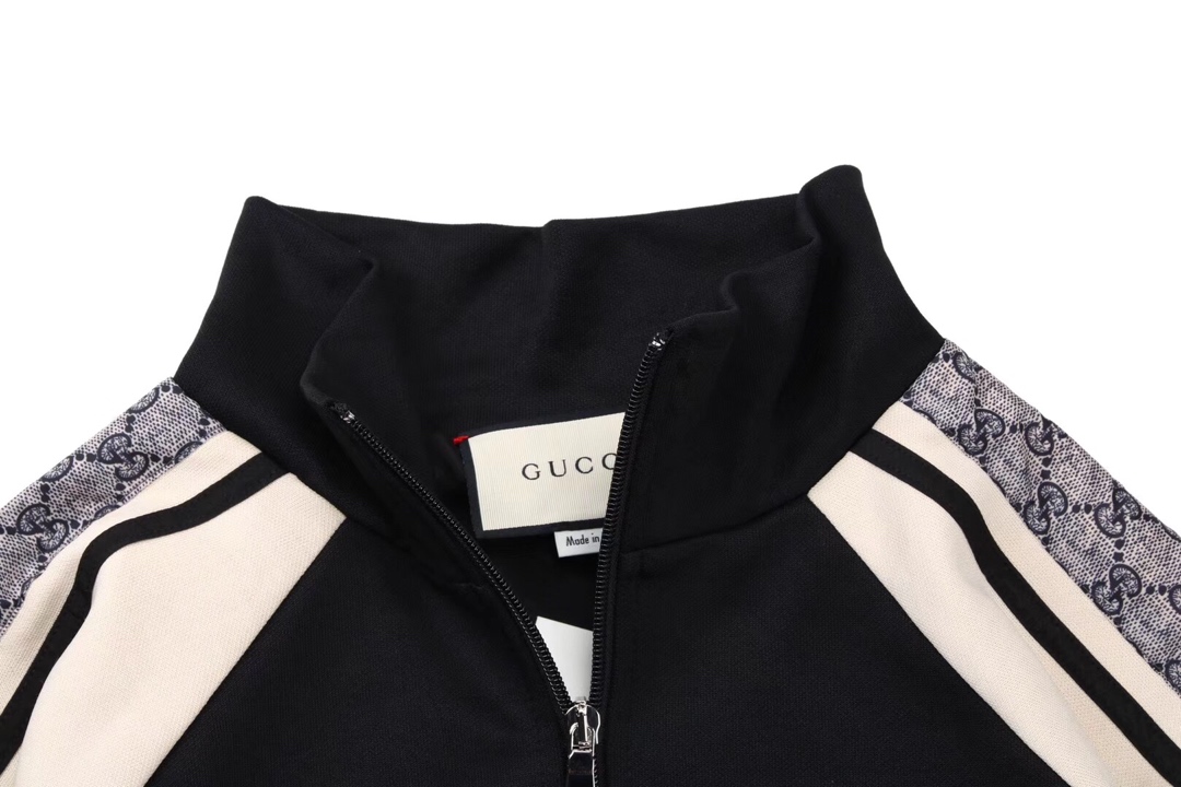 Gucci 19ss 侧边暗纹织带logo立领夹克