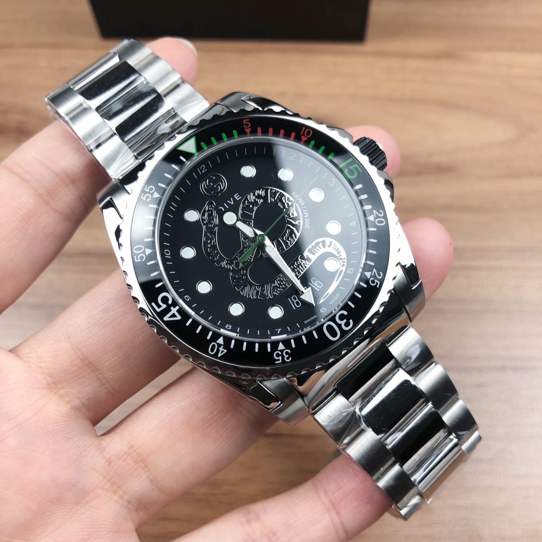 NO:156654,Batch: Original box: 30 Gucci GUCCI quartz men's watch, 45mm diameter, stainless steel case strap, original Swiss movement, sapphire crystal glass, waterproof 200m, spot, gucci, gucci19860909批: 原盒:30 古驰 GUCCI 石英男表,45mm表径,精钢表壳表带,原装瑞士机芯,蓝宝石水晶玻璃,防水200m,现货,,gucci,gucci,Watch