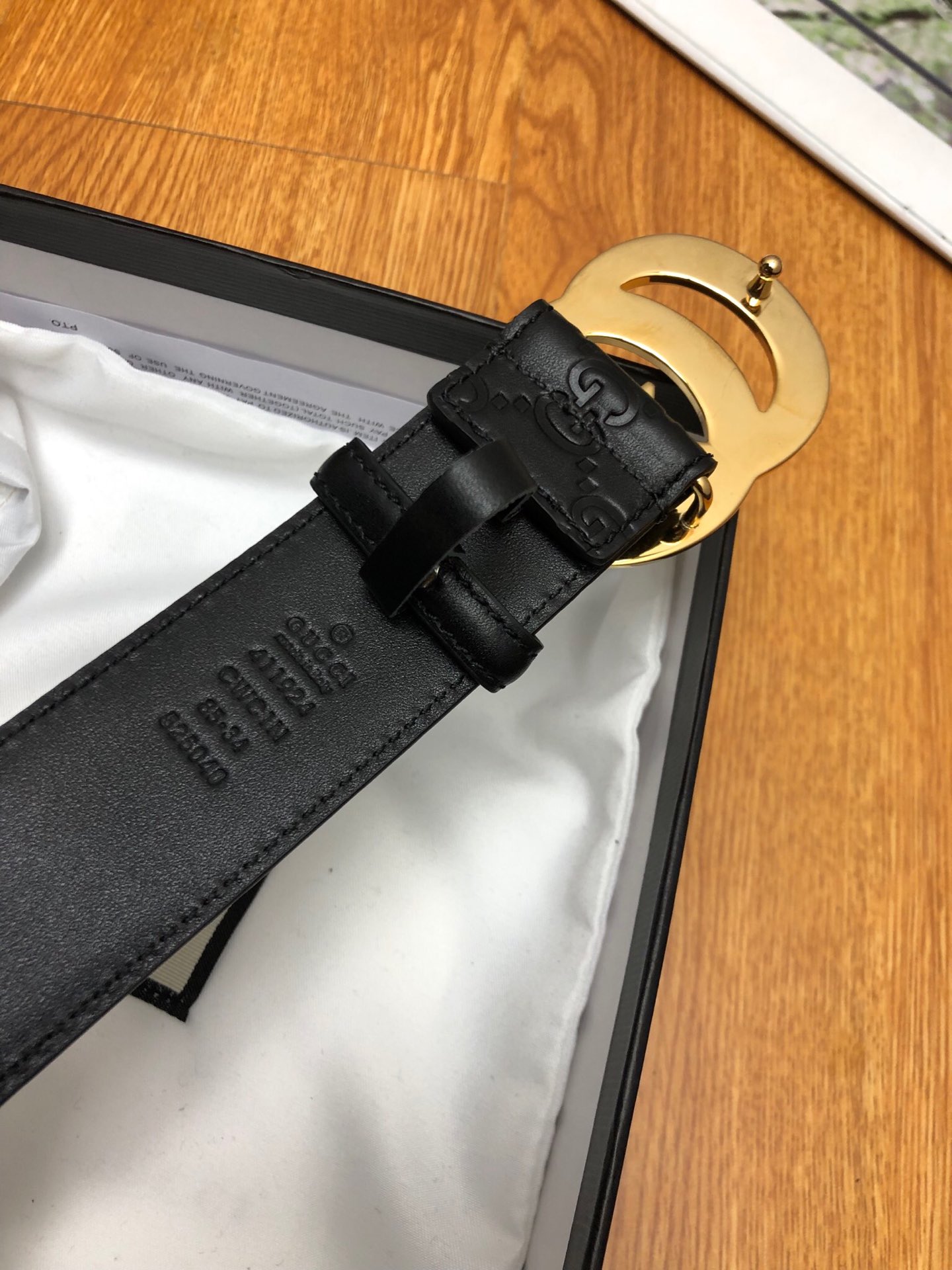 配送专柜全套礼盒包装古驰原单头层牛皮压G面内衬头层小牛皮底.尾钉双G刚钉logo.搭配原单扣.原单皮料定