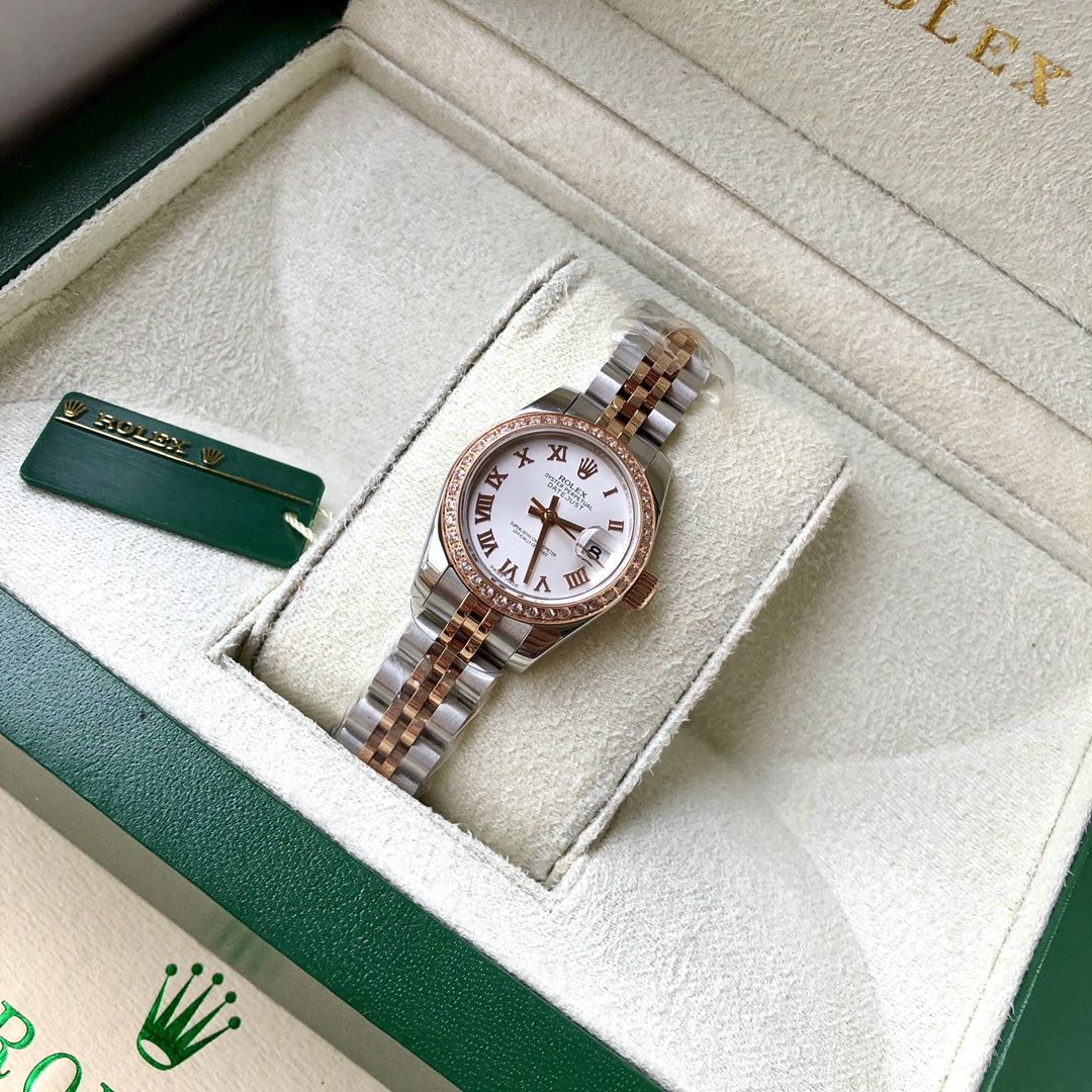 Rolex 劳力士女士日志型白盘镶钻 可以拆机验货瑞士进口机芯ETA2671 走时非常稳定定