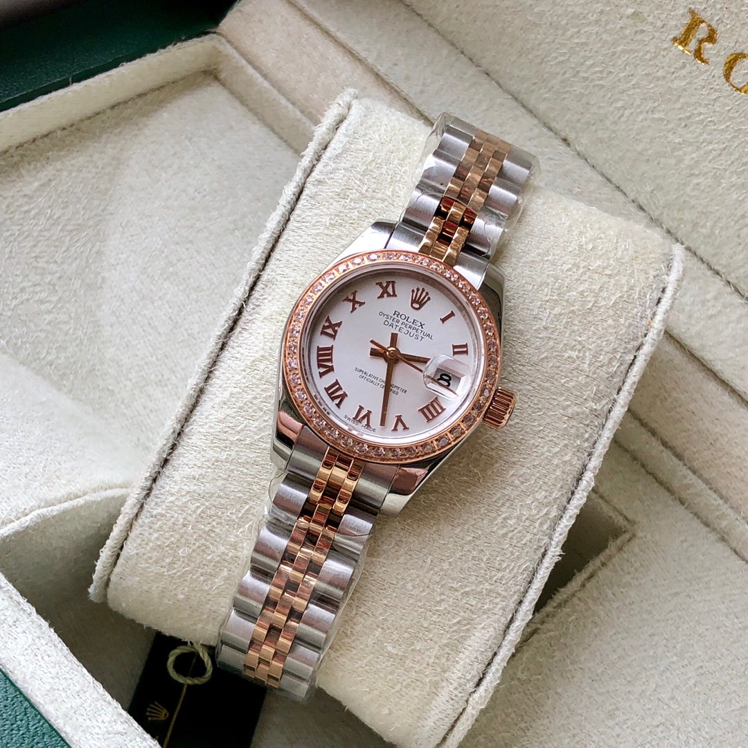 Rolex 劳力士女士日志型白盘镶钻 可以拆机验货瑞士进口机芯ETA2671 走时非常稳定定
