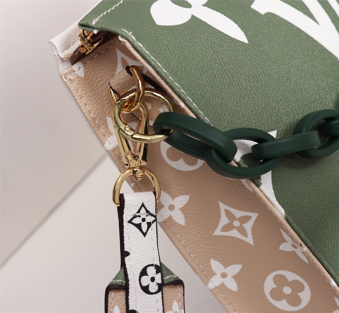 Louis Vuitton Green and Beige Monogram Floral W25H20D5 crossbody everyday