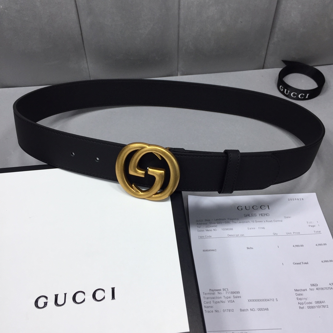 配送专柜全套礼盒包装GUCCI经典原单配以标志双G带扣宽度:3️.8️mm修长真皮腰带采用GUCCI原厂