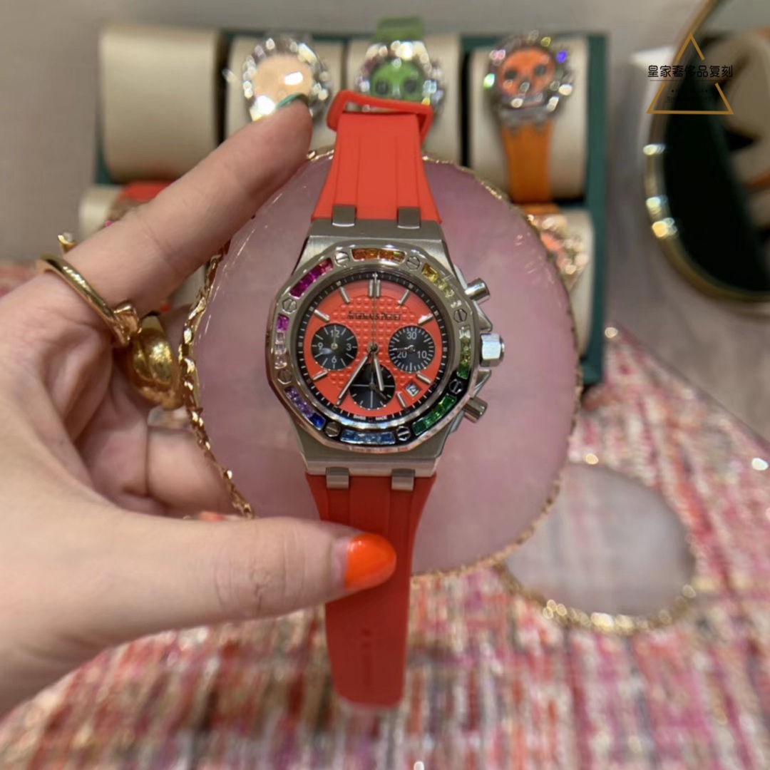 Audemars Piguet 皇家橡树离岸系列计时石英腕表《彩虹钻 》AP-爱彼 皇家橡树离岸型系列 今年对于色彩的运用