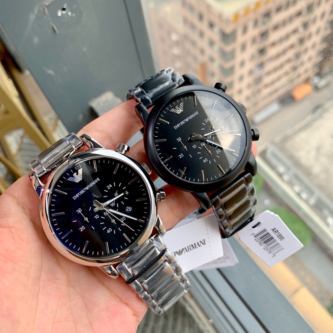 Reloj de moda para hombre con correa de acero simple Armani genuino SIN GARANTÍA, modelo AR1894, diámetro de esfera 46 …