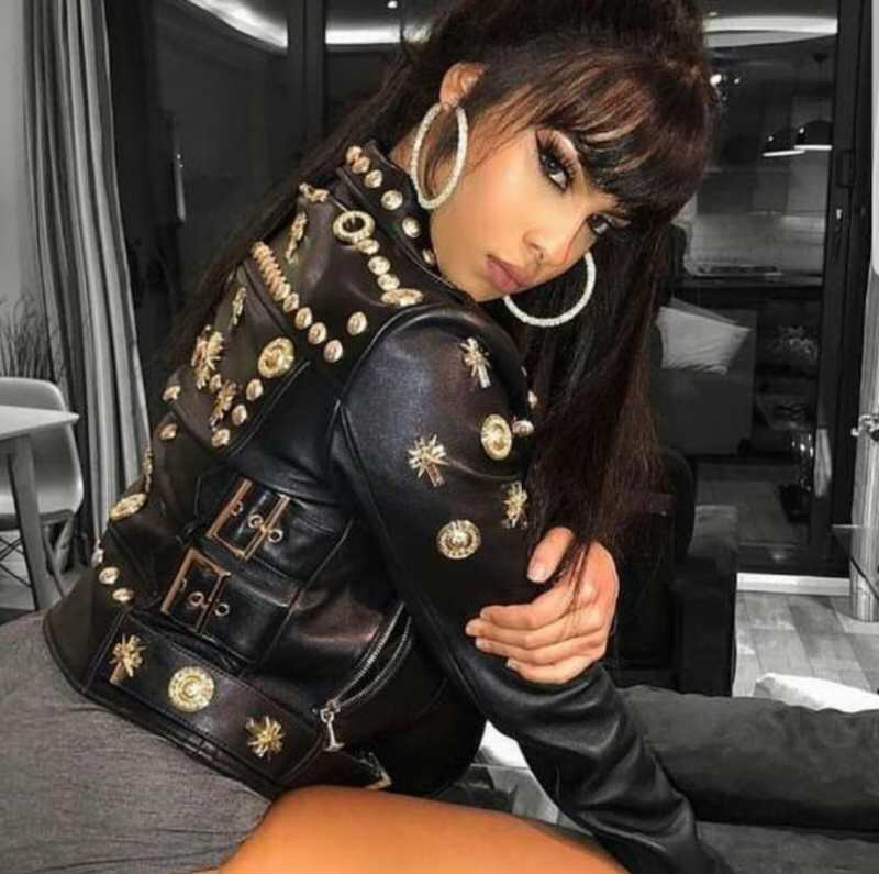 NO:721800,P, Balmain heavy leather jacket, all the hardware is molded and sewn on by hand. The whole garment is very heavy, the leather is thick, and the size is too small., Balmain-clothing, balmain, leather jacket,19860909P ,巴尔曼重工皮衣,五金全部开模并且手缝上去的,整个衣服很有份量的,皮厚实,版型偏小.,巴尔曼-服装,balmain,leather jacket,,Women's clothing