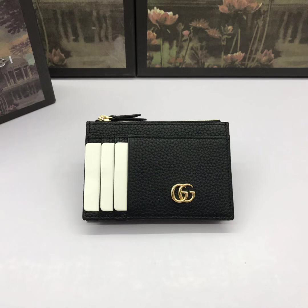 黑色牛皮卡包 拉鍊零錢袋 卡槽