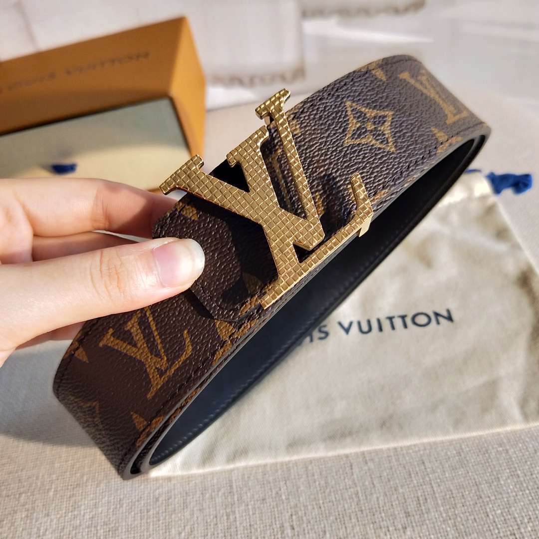 LV[正]原单品质经典花纹原版皮料面搭配原单精品扣精工制作细节看图实物拍摄高端奢华宽度4.0cm
