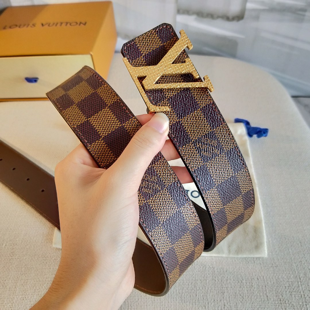 LV[正]原单品质经典花纹原版皮料面搭配原单精品扣精工制作细节看图实物拍摄高端奢华宽度4.0cm