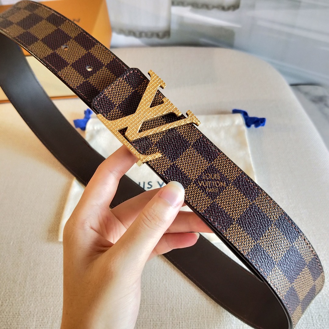 LV[正]原单品质经典花纹原版皮料面搭配原单精品扣精工制作细节看图实物拍摄高端奢华宽度4.0cm