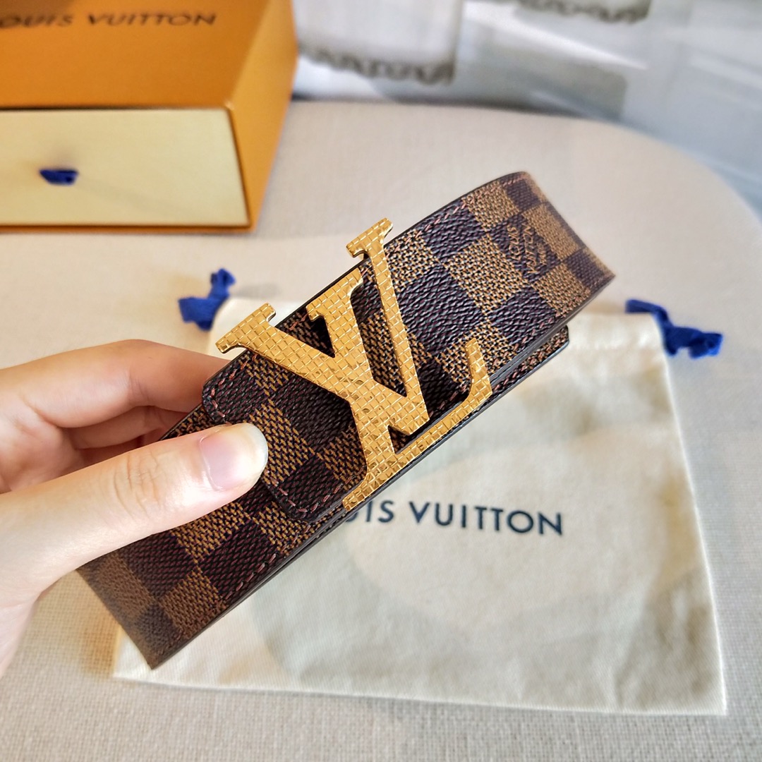 LV[正]原单品质经典花纹原版皮料面搭配原单精品扣精工制作细节看图实物拍摄高端奢华宽度4.0cm