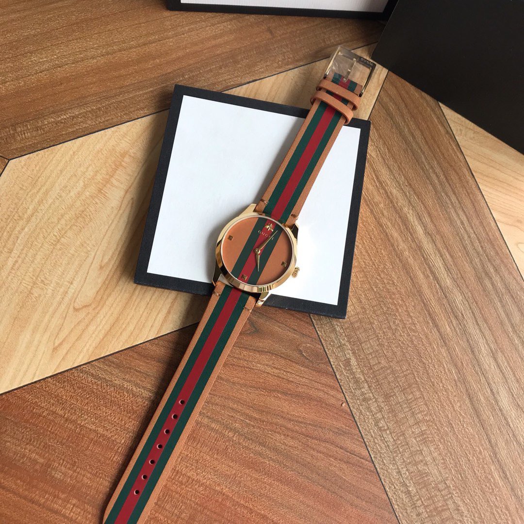 Gucci 古驰G-TIMELESSGucci系列皮带款 中性表款 ～38mm表径 防眩目蓝宝石玻璃、316精钢表壳