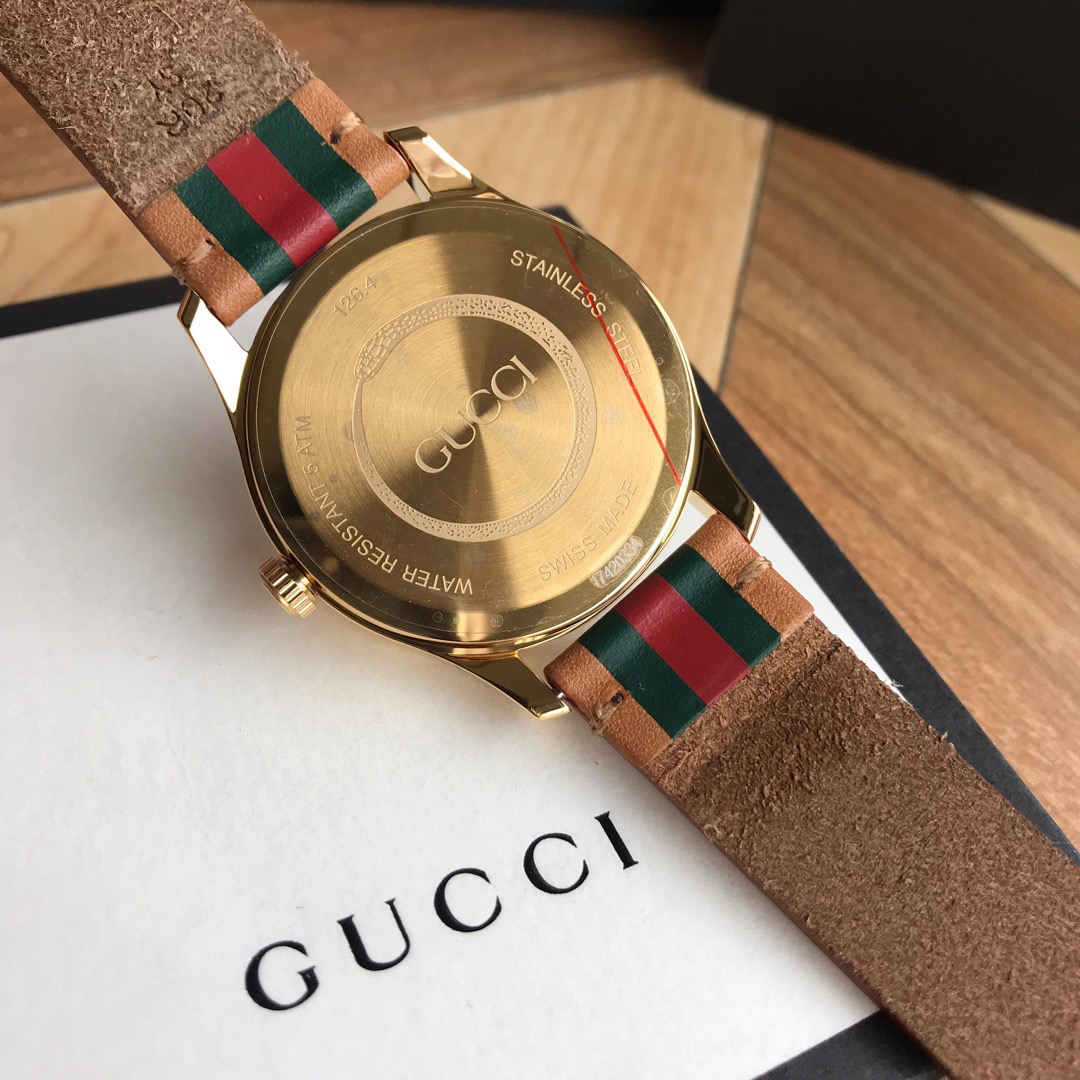 Gucci 古驰G-TIMELESSGucci系列皮带款 中性表款 ～38mm表径 防眩目蓝宝石玻璃、316精钢表壳