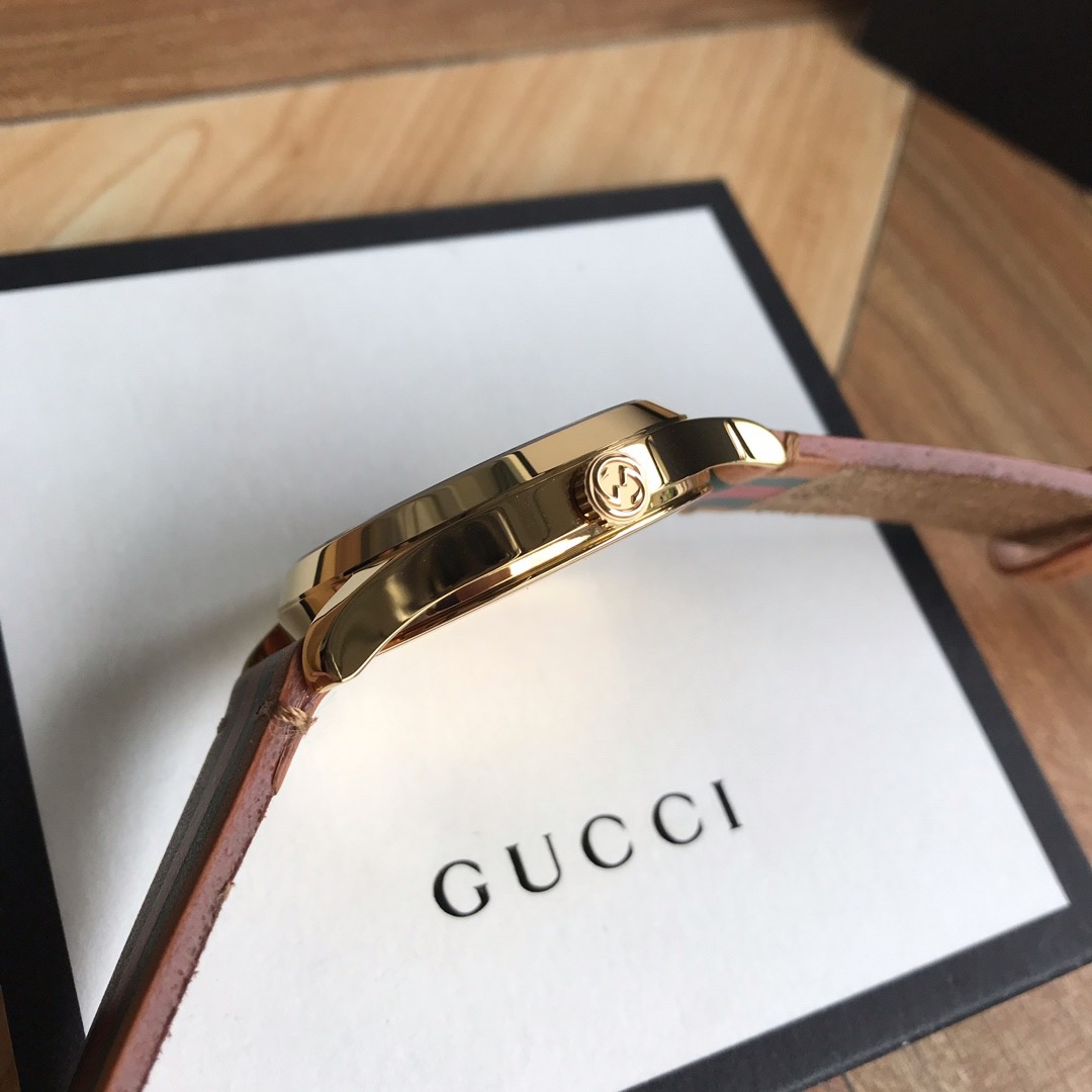 Gucci 古驰G-TIMELESSGucci系列皮带款 中性表款 ～38mm表径 防眩目蓝宝石玻璃、316精钢表壳