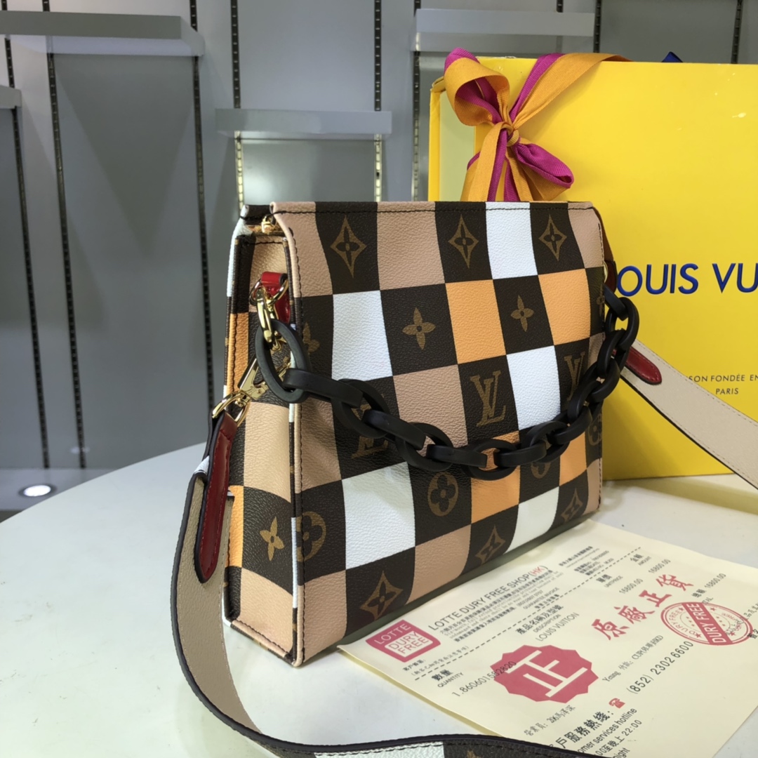 Louis Vuitton Damier checkerboard multicolor 25x20x5cm shoulder everyday