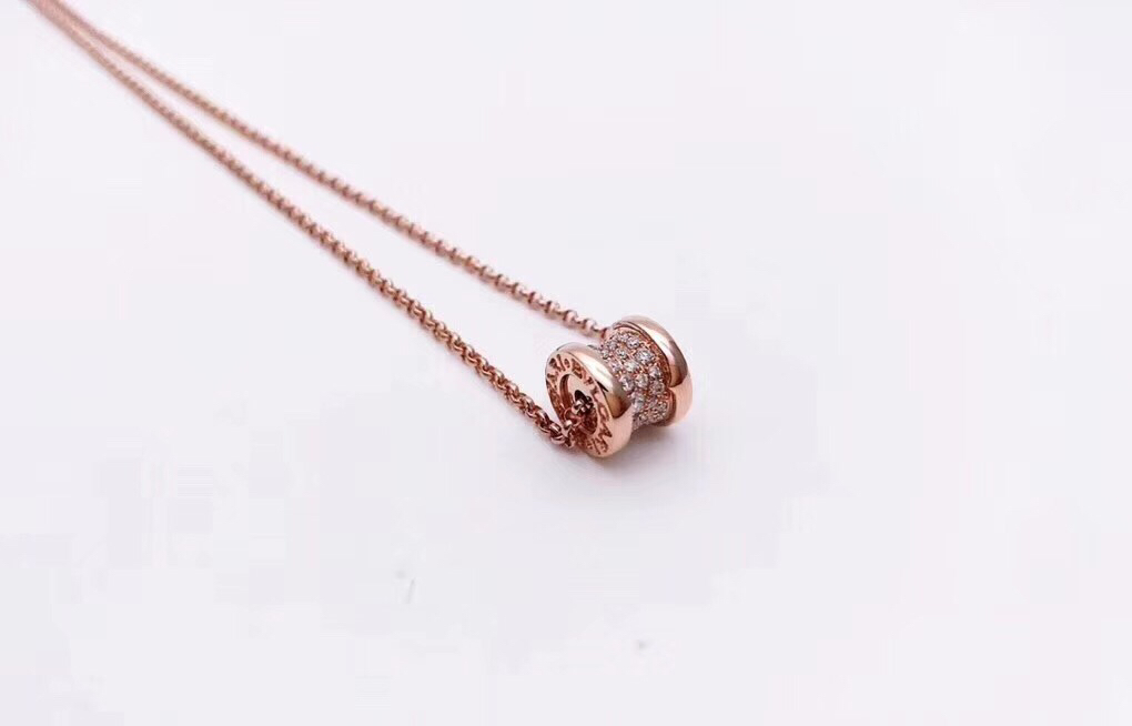 Bvlgari 宝格丽 玫瑰金满钻小蛮腰锁骨项链
