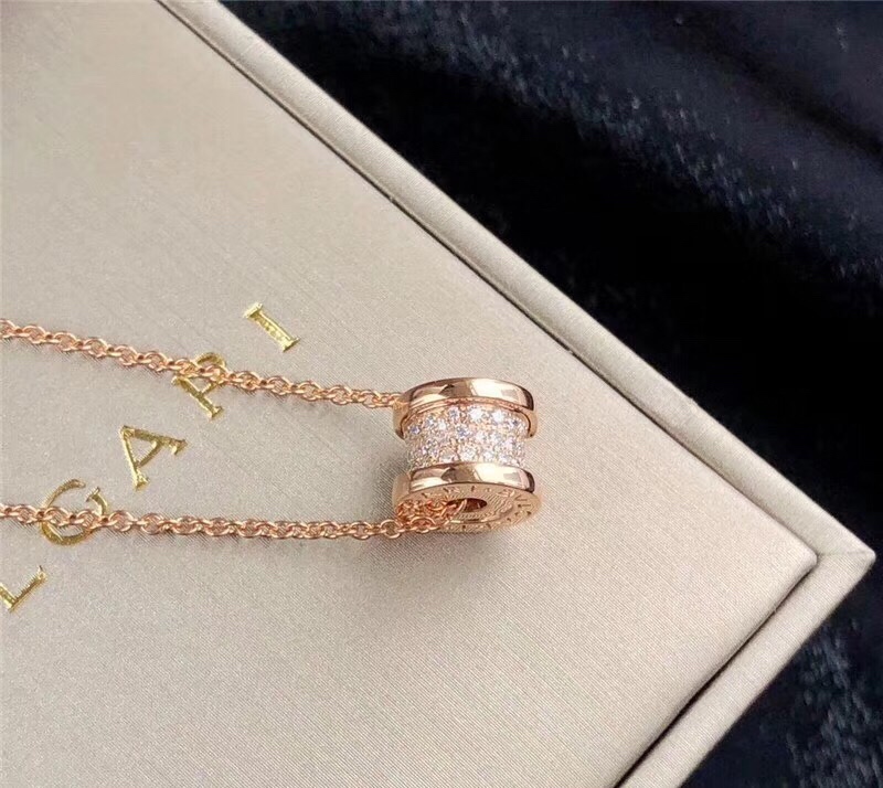 Bvlgari 宝格丽 玫瑰金满钻小蛮腰锁骨项链