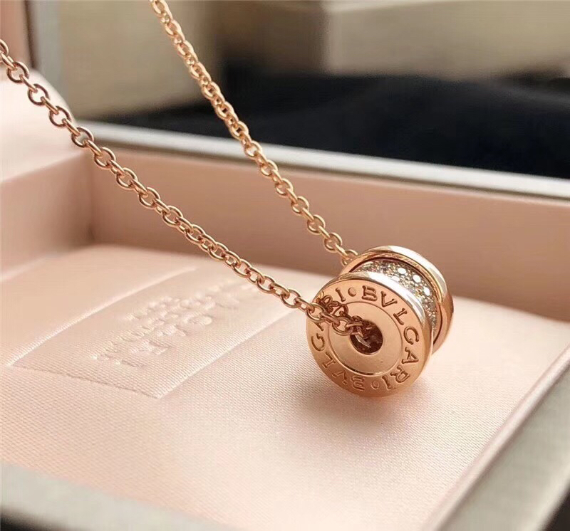 Bvlgari 宝格丽 玫瑰金满钻小蛮腰锁骨项链