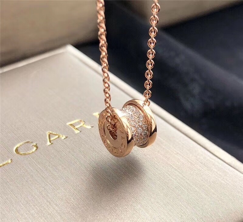 Bvlgari 宝格丽 玫瑰金满钻小蛮腰锁骨项链