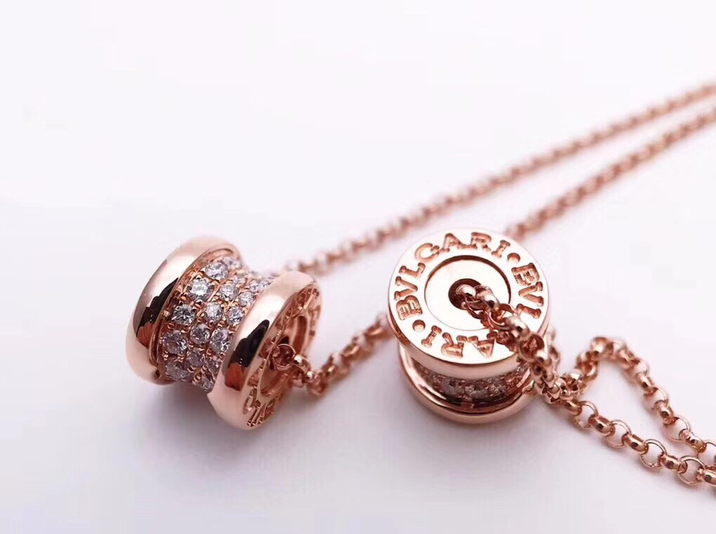 Bvlgari 宝格丽 玫瑰金满钻小蛮腰锁骨项链
