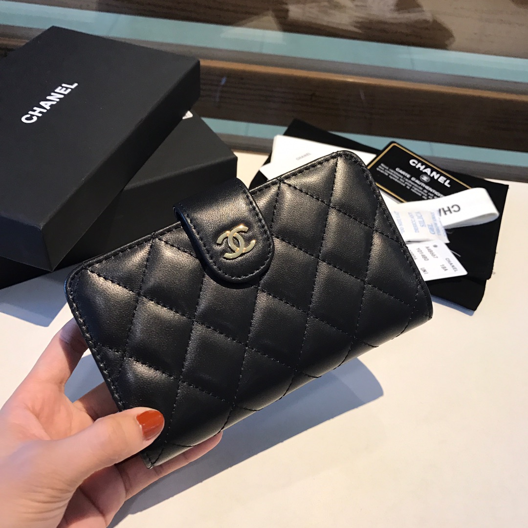 شانيل Chanel Classic Flap Bag محفظة الجيب جلد البقر