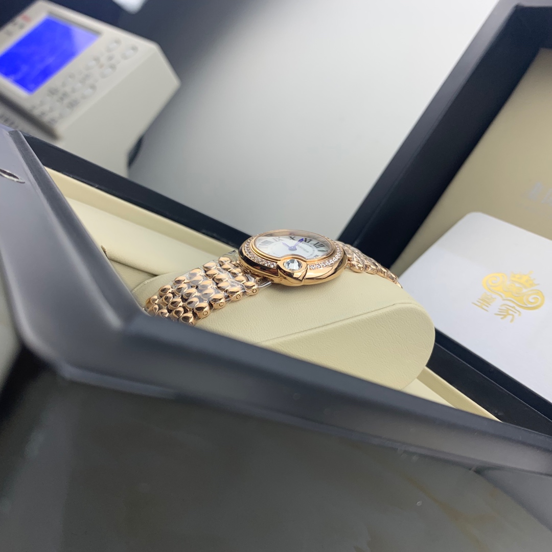 Cartier 皇家 卡地亚白气球全玫瑰金女表腕表