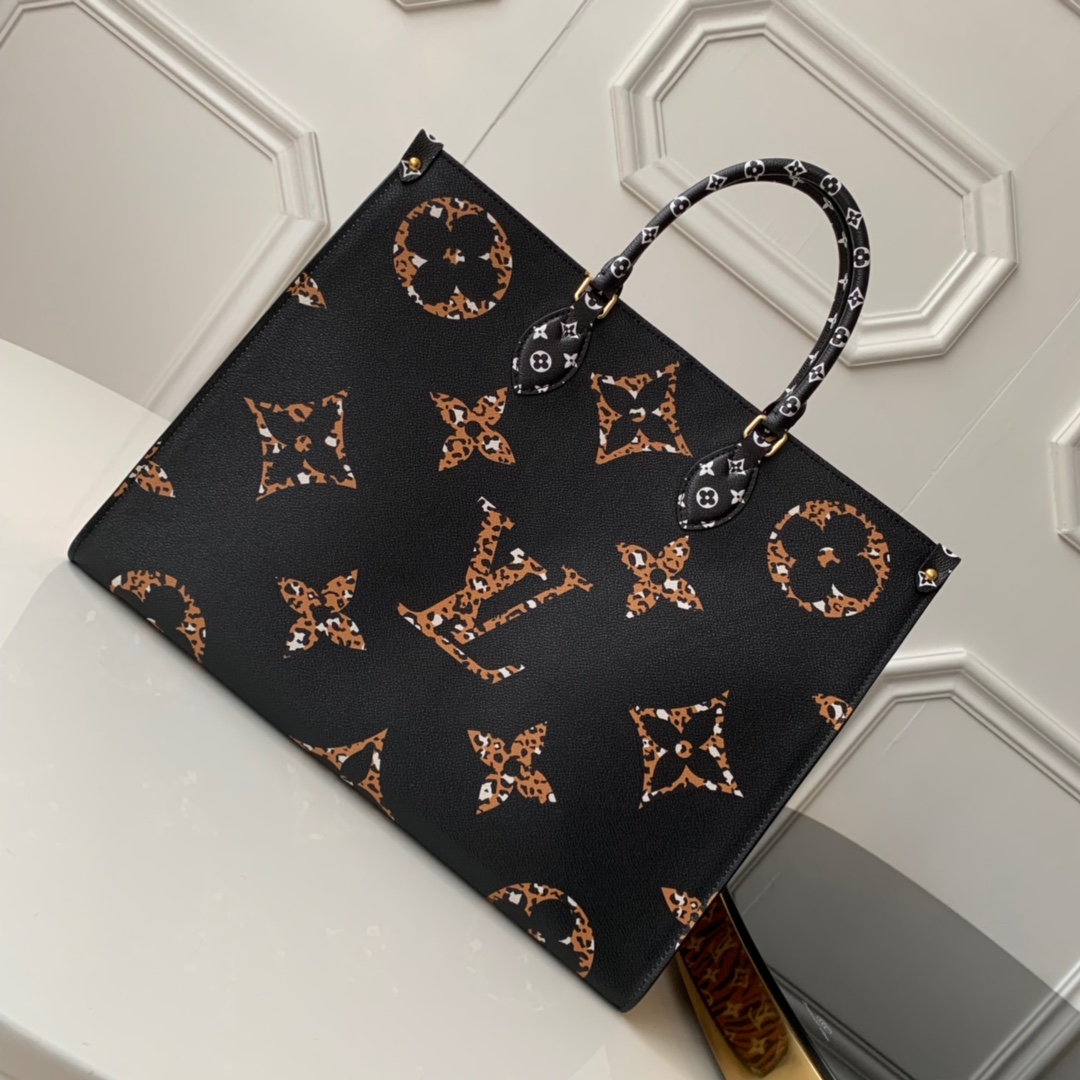 Louis Vuitton LV Onthego Bags Handbags Black Brown Gold Printing Monogram Canvas Fabric Fall/Winter Collection Mini M44675