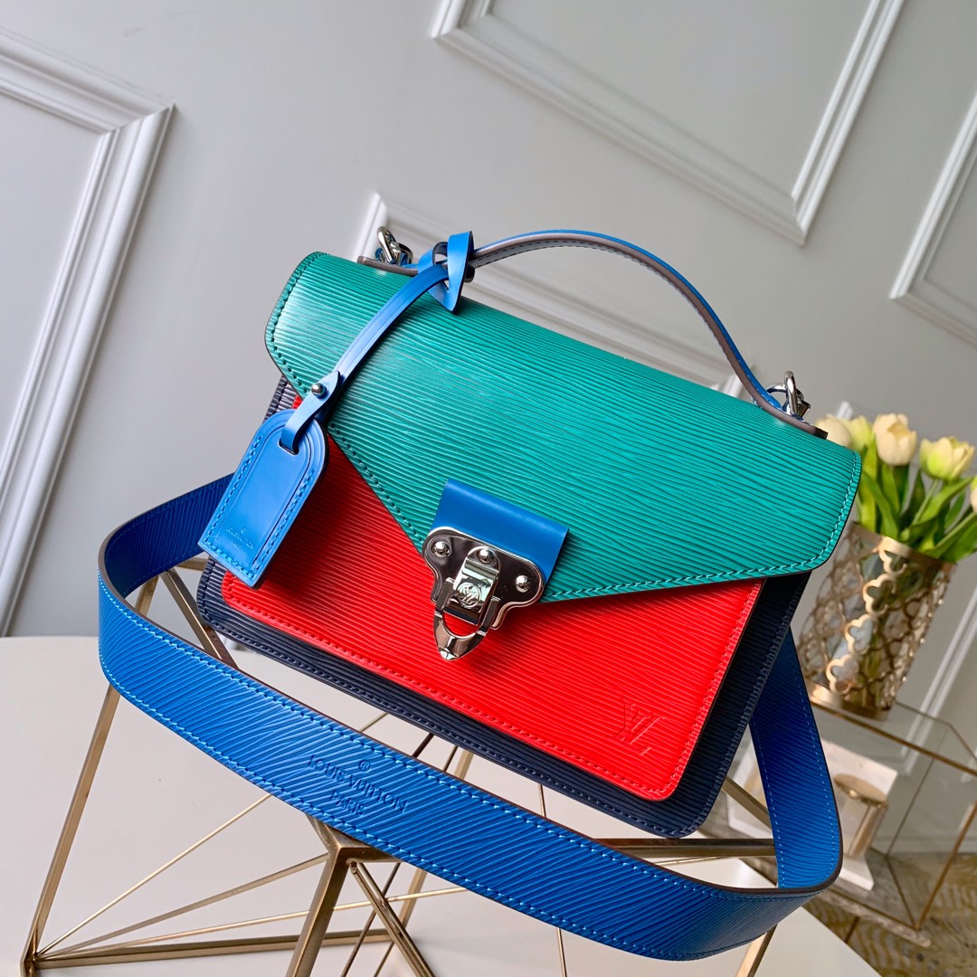 Louis Vuitton LV Soft Trunk Handbags Messenger Bags Blue Red Epi Resin M50377
