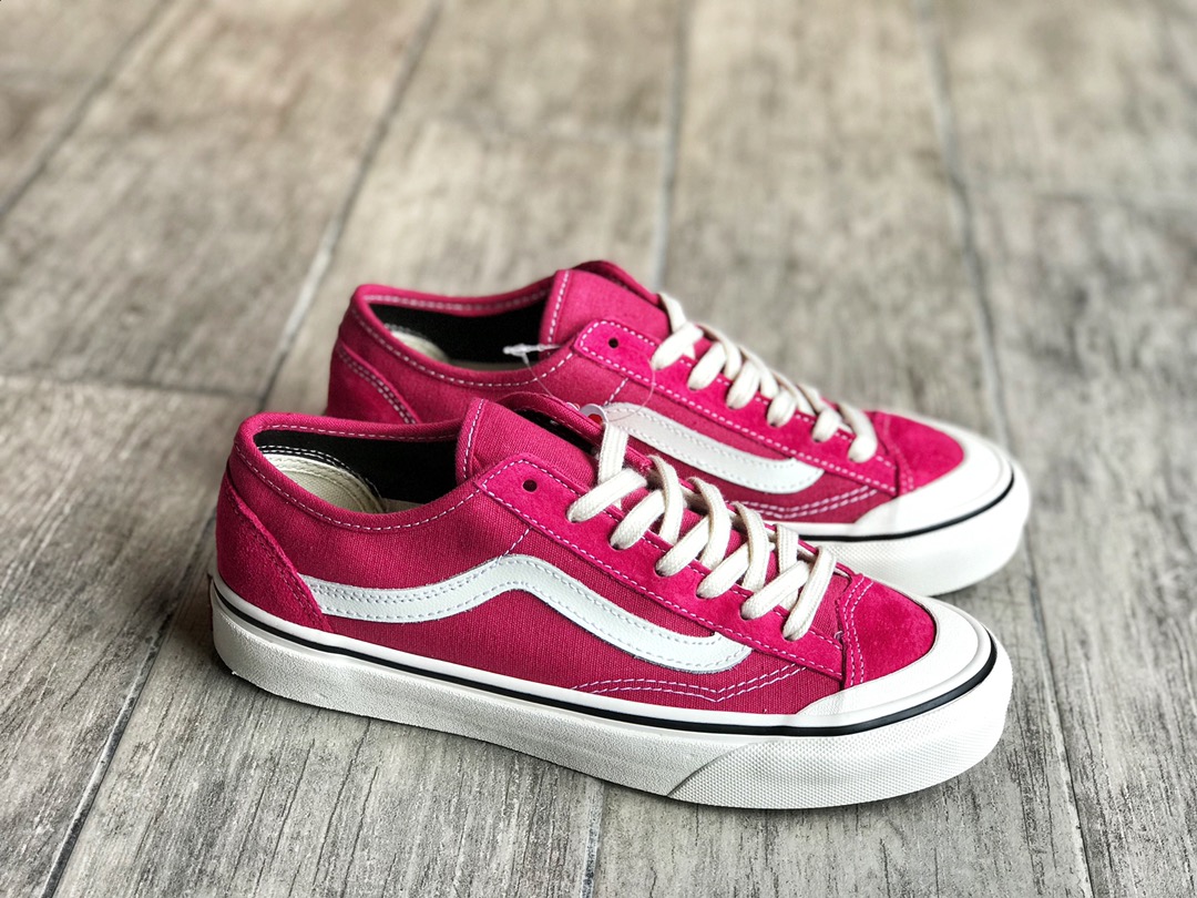 批发105 Vans Style 36 Cecon SF 玫瑰红 19年新版翻盖鞋盒 重磅回归  全网独家新配色 权志龙包头杀人鲸 围条外侧搭配海盗图案 个性十足 安纳海姆手工工艺 加入当下火爆的半月包头 塑造出不一样的复古鞋型