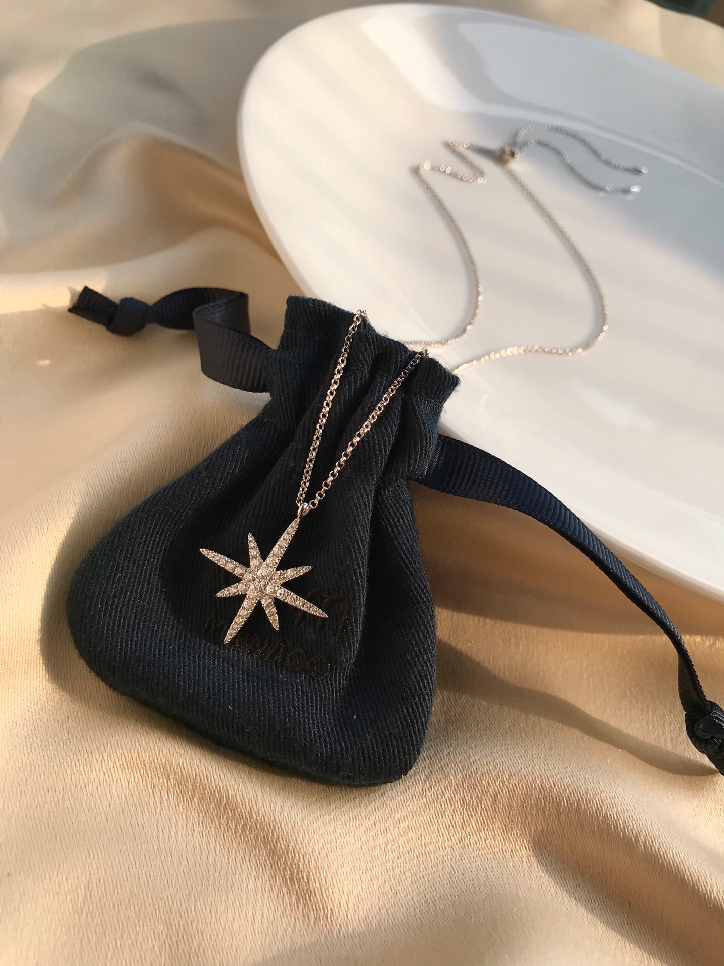 NO:104369,Apm Silver Inlaid Crystal Diamond Single Meteor Necklace, Apm Necklace, Necklace19860909Apm 银镶晶钻单流星项链,Apm项链,necklace,Jewelry