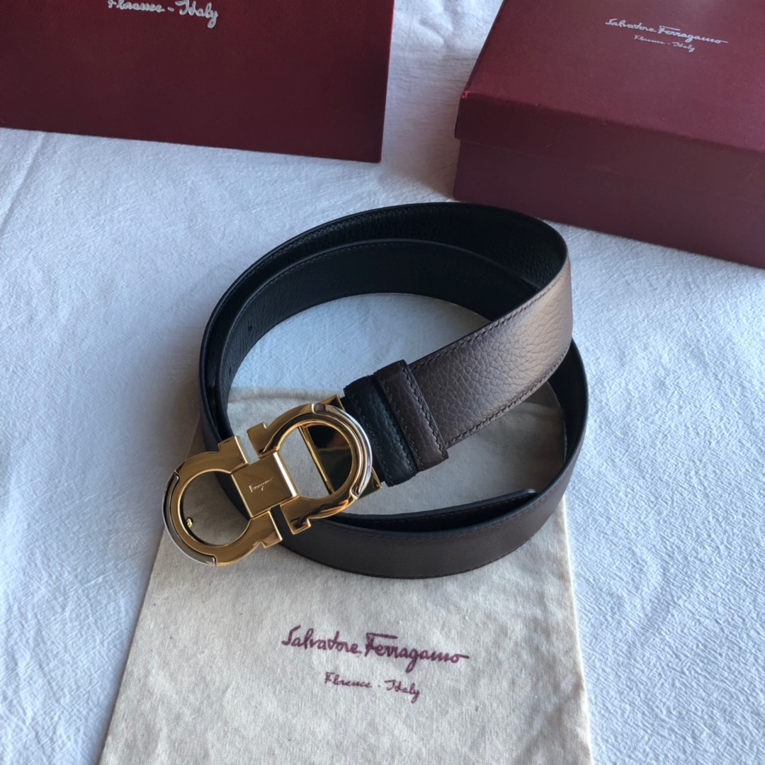Ferragamo菲拉格慕   Gancini扣饰男士3.5cm腰带