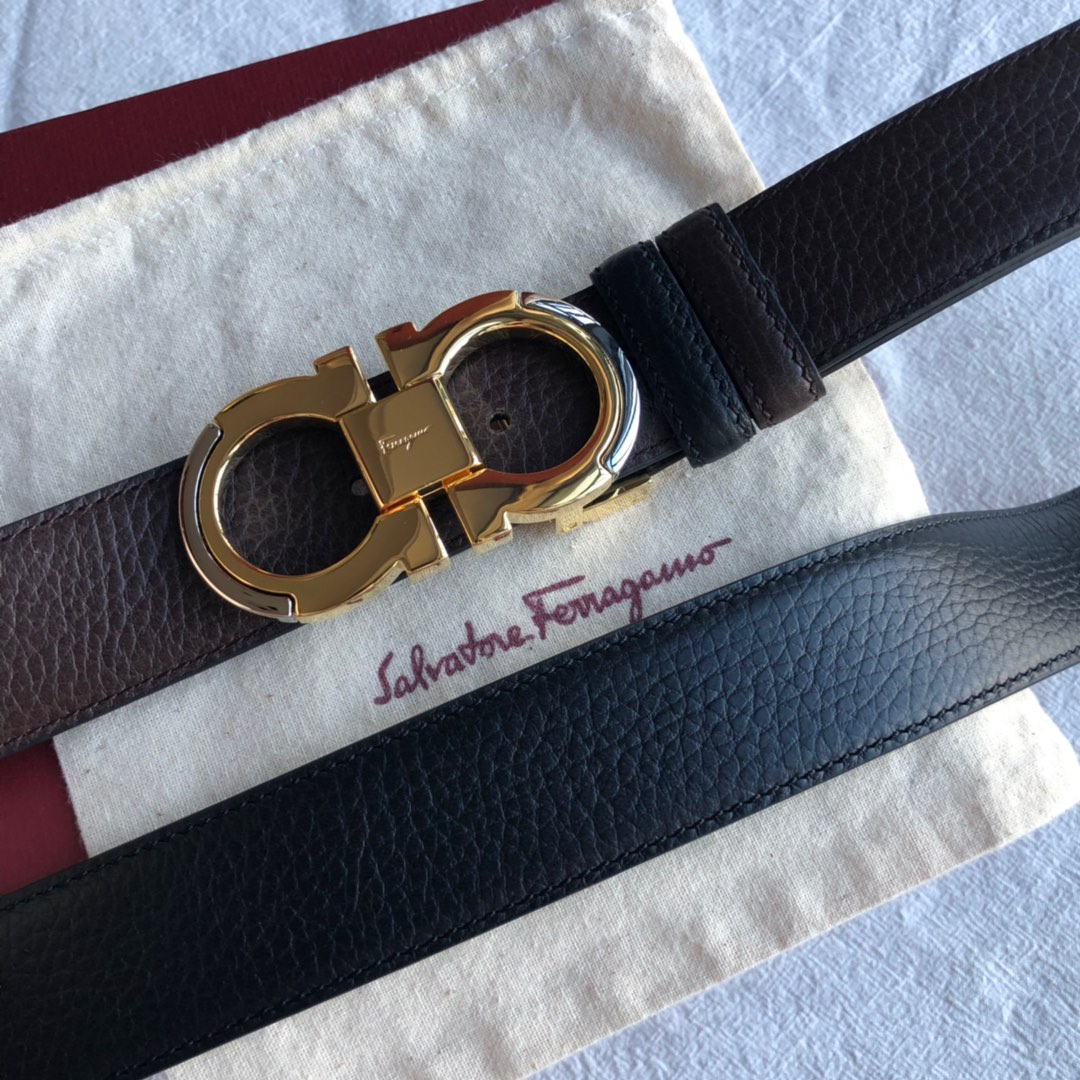 Ferragamo菲拉格慕   Gancini扣饰男士3.5cm腰带
