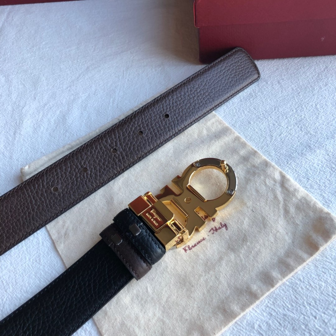 Ferragamo菲拉格慕   Gancini扣饰男士3.5cm腰带