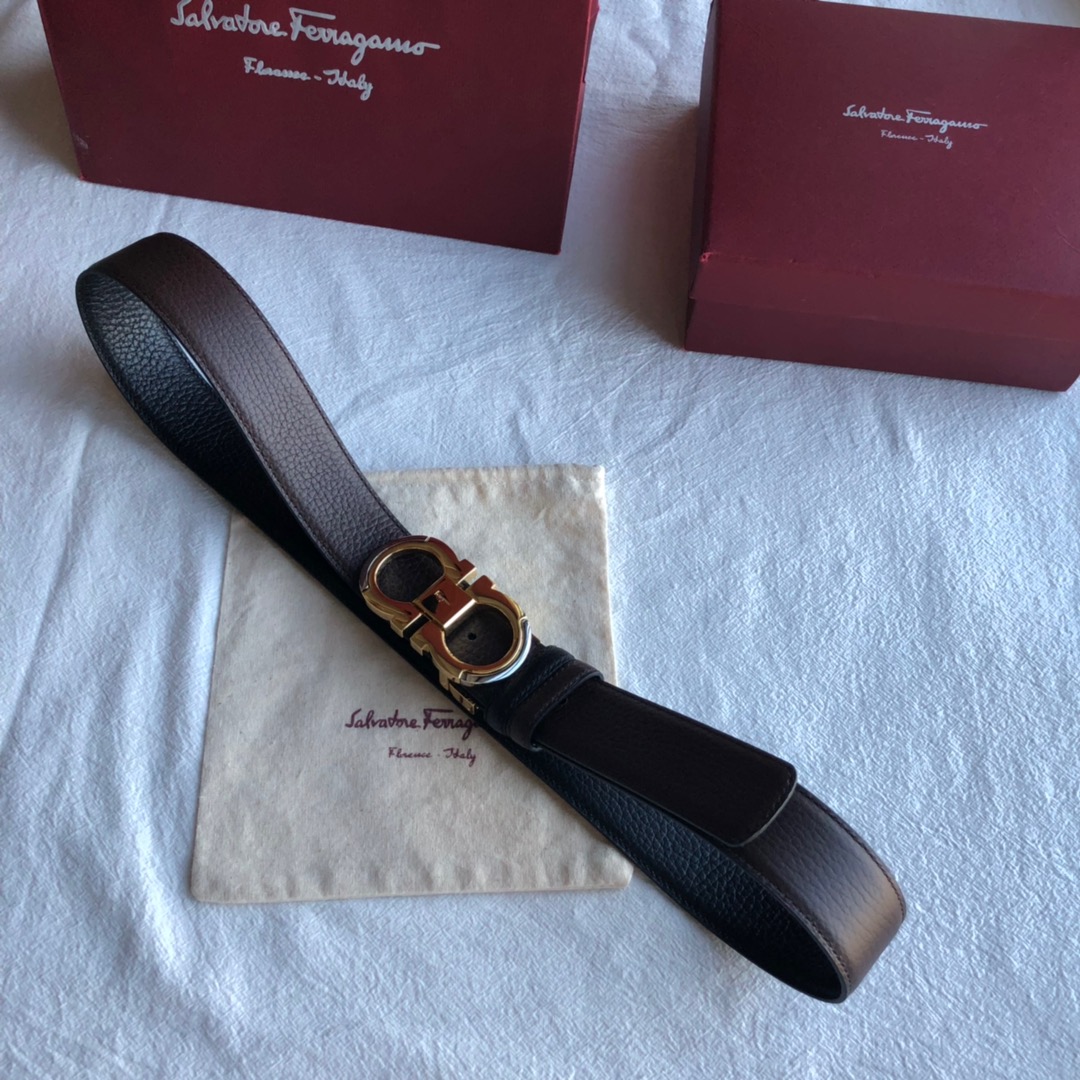 Ferragamo菲拉格慕   Gancini扣饰男士3.5cm腰带