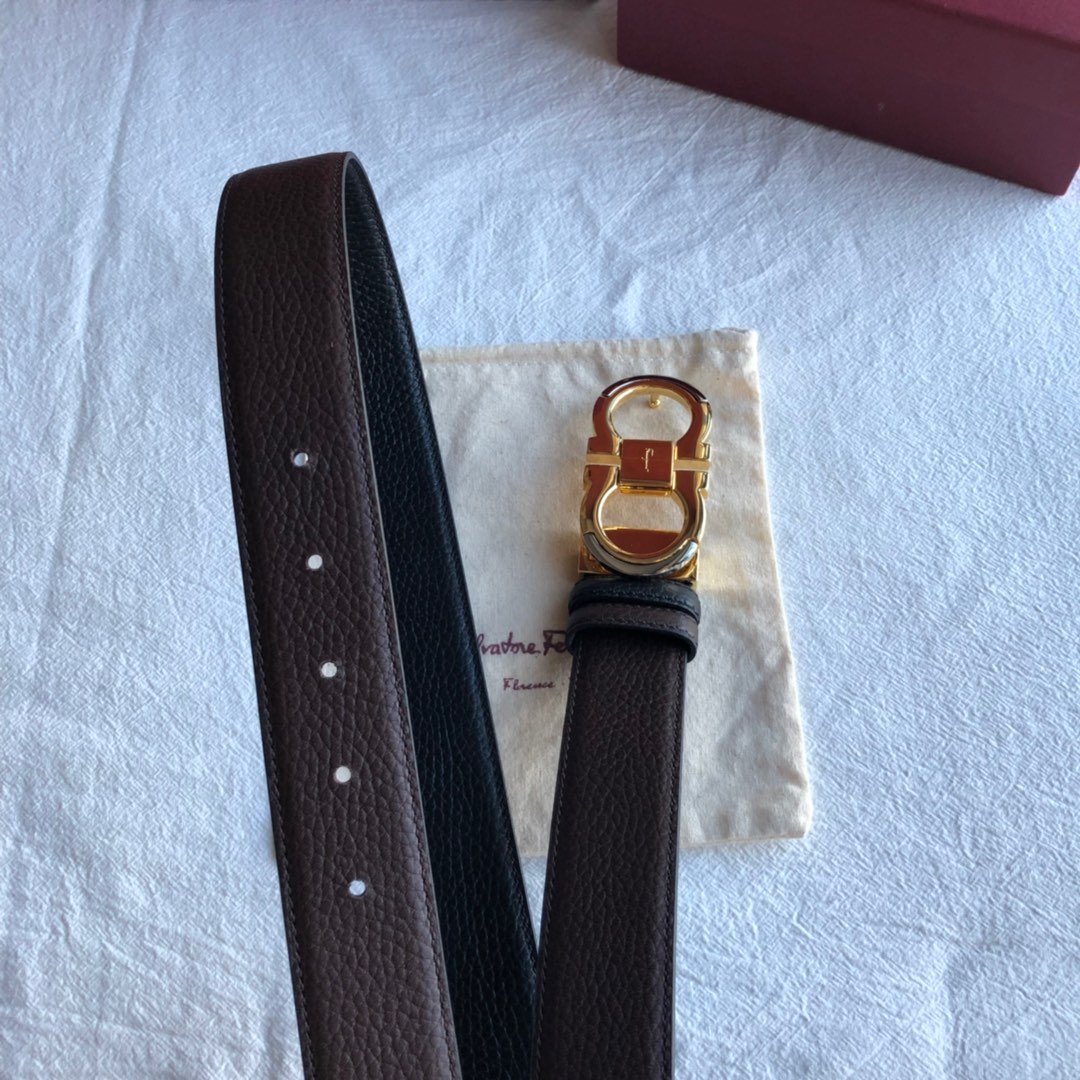 Ferragamo菲拉格慕   Gancini扣饰男士3.5cm腰带
