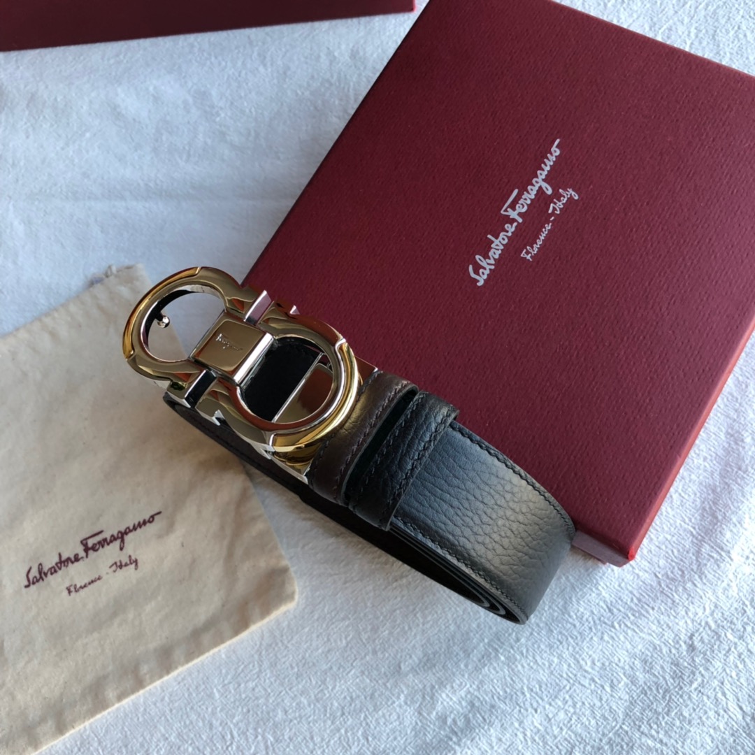 Ferragamo菲拉格慕   Gancini扣饰男士3.5cm腰带