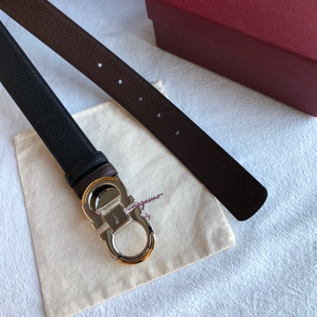 Ferragamo菲拉格慕   Gancini扣饰男士3.5cm腰带