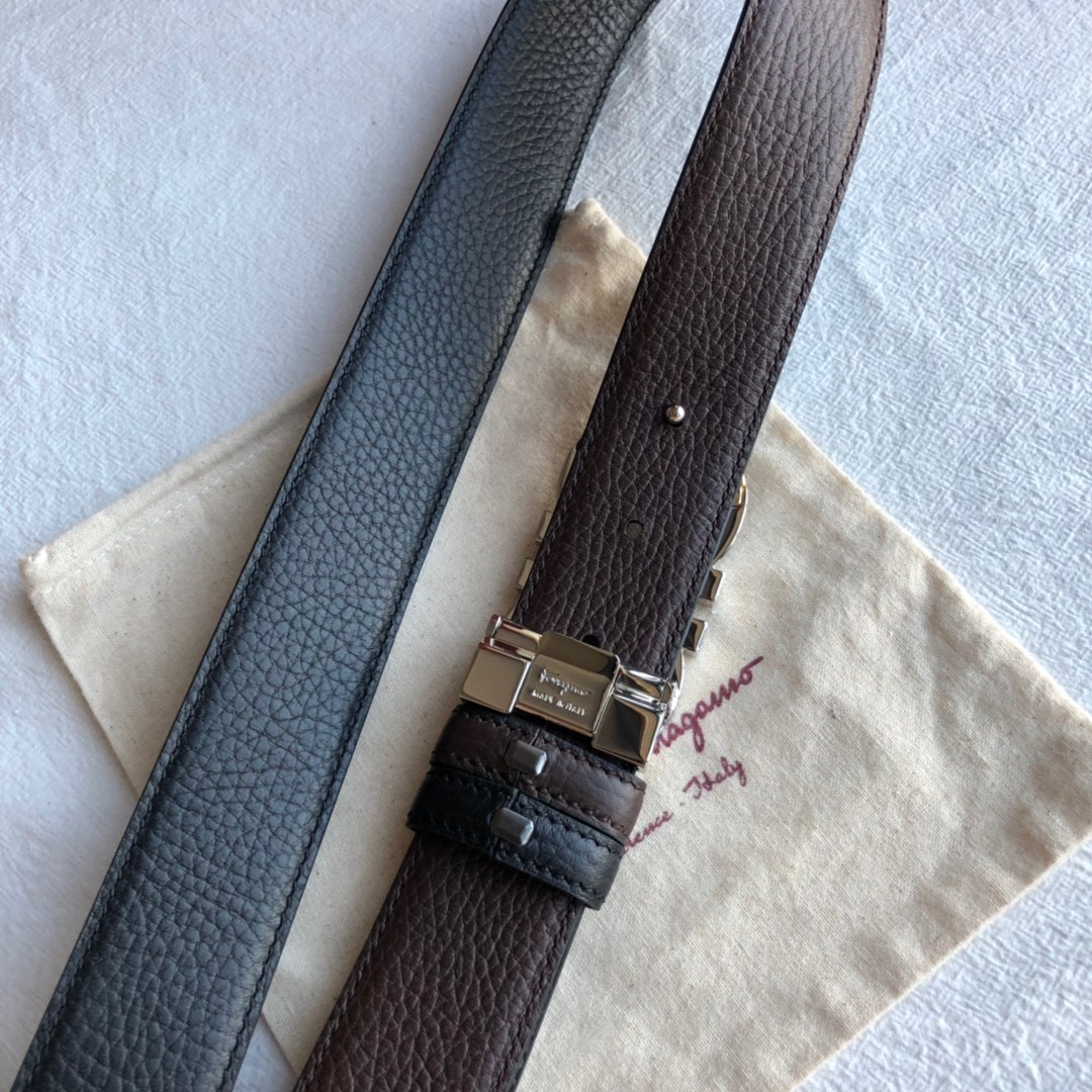 Ferragamo菲拉格慕   Gancini扣饰男士3.5cm腰带