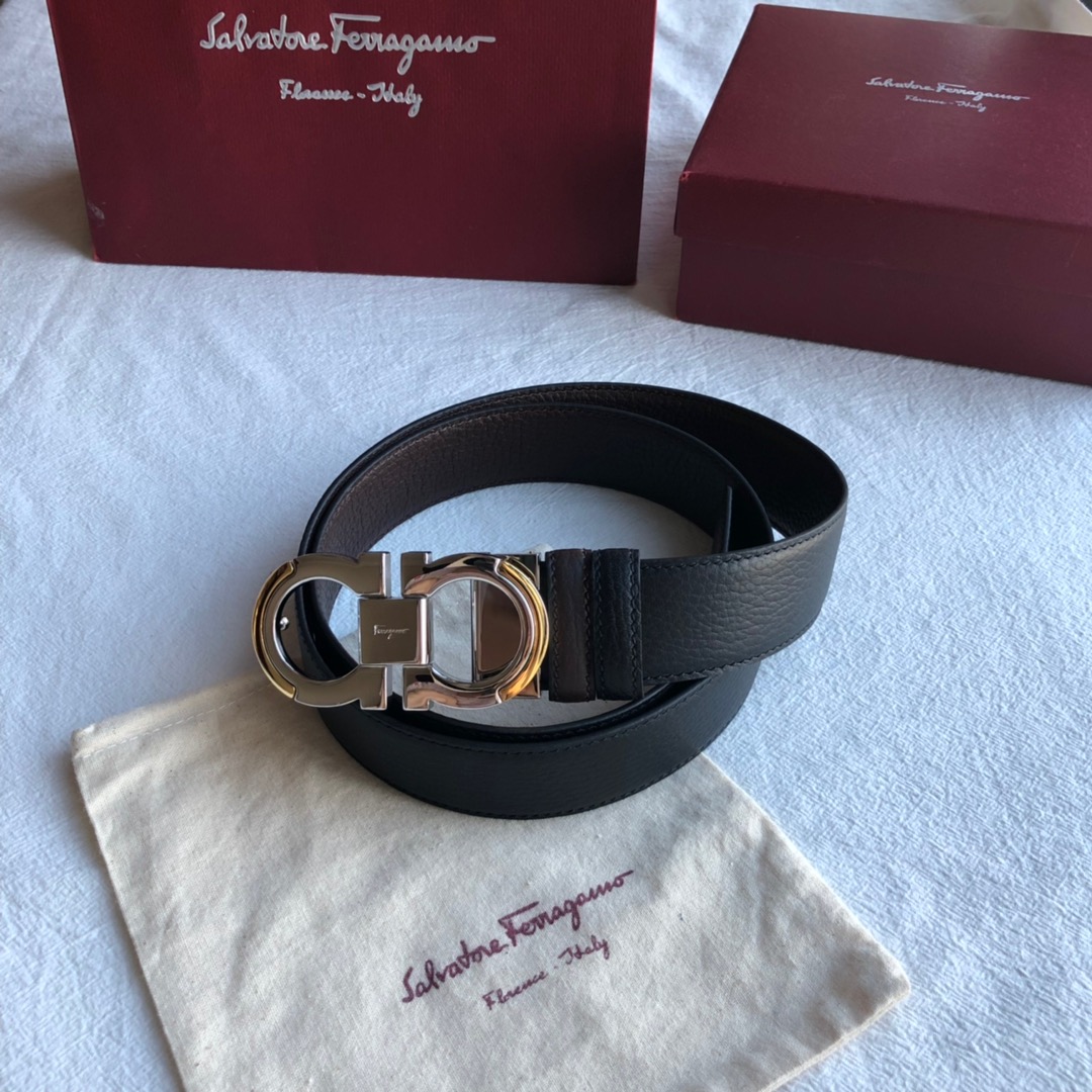 Ferragamo菲拉格慕   Gancini扣饰男士3.5cm腰带