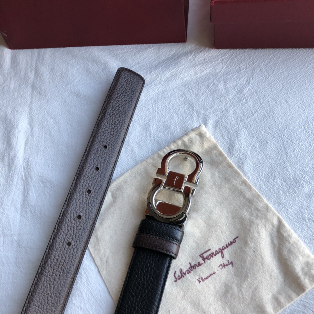 Ferragamo菲拉格慕   Gancini扣饰男士3.5cm腰带
