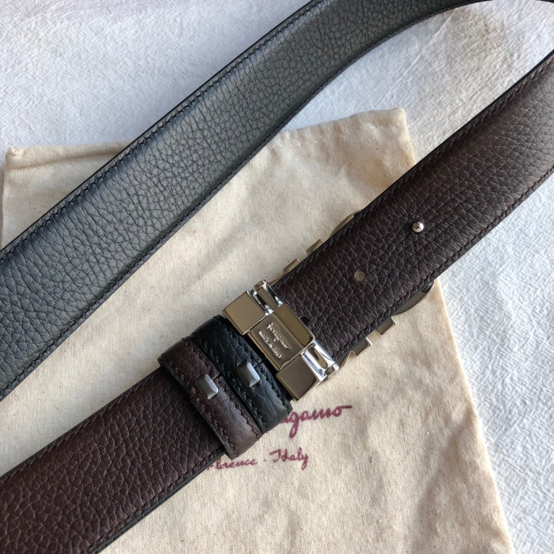Ferragamo菲拉格慕   Gancini扣饰男士3.5cm腰带