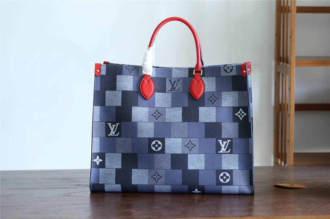 Louis Vuitton LV Onthego Bags Handbags Coffee Color Lattice Mini M44576
