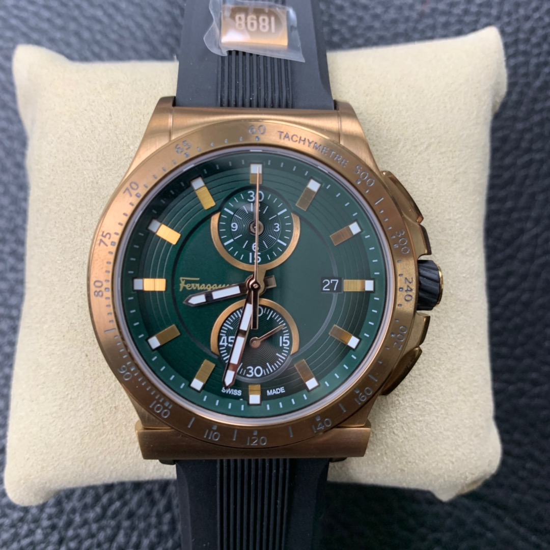 [Ferragamo Watches]Vintage bronze plating with local gold Original single Ferr