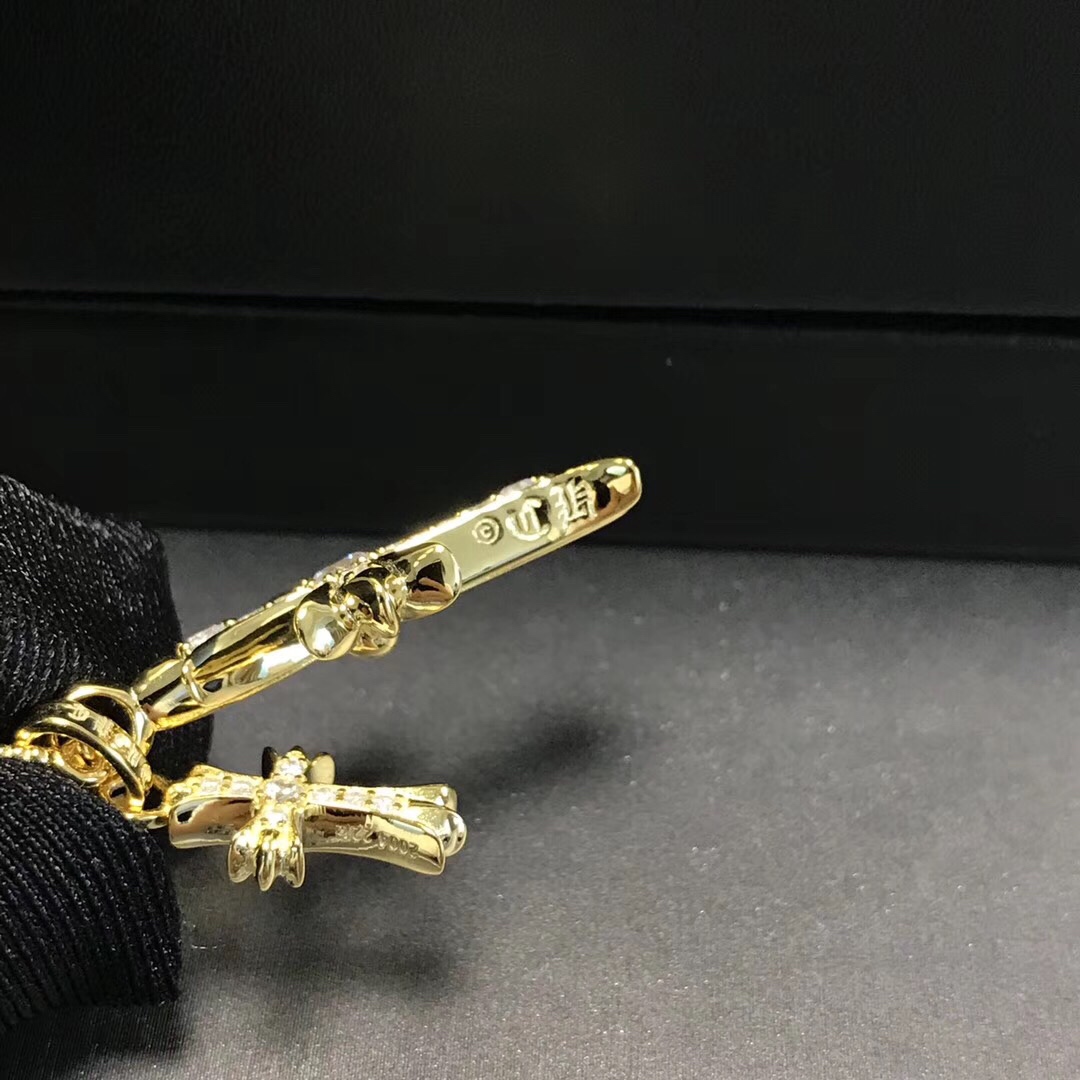 Chrome Hearts Chrome He@rts 克罗心双金色十字架项链， 开发，细节完美