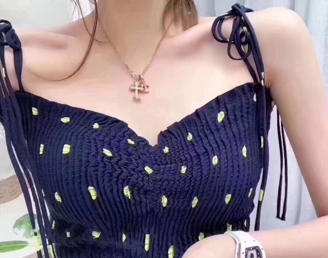 Chrome Hearts 克罗心双金色十字架项链， 开发，细节完美，纯银材质