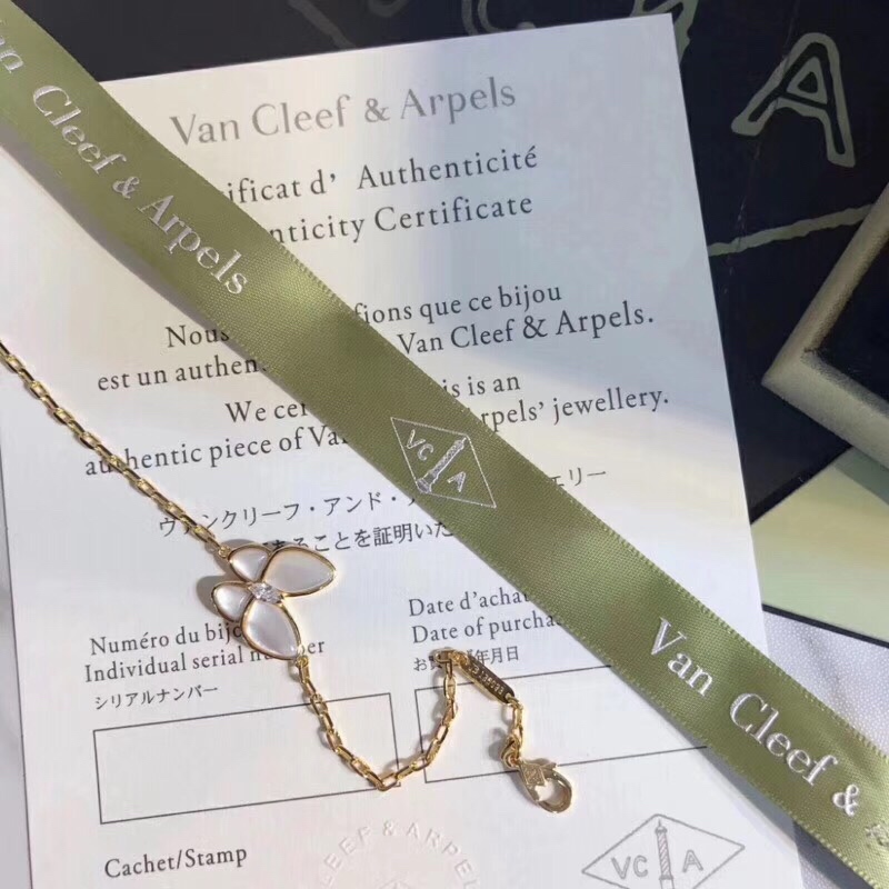 NO:102692,VCA Mother Baby Fairy Butterfly Bracelet Platinum/Rose Gold Spot, Vca Bracelet, bracelet19860909VCA母贝仙女蝴蝶手链 白金/玫金 现货,Vca手链,bracelet,Jewelry