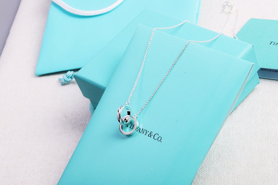 Tiffany & Co. Tiff*ny&Co. 1837 双环扣锁骨项链